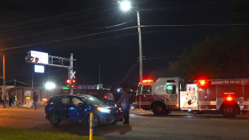 Woman, 3-year-old injured after car and train collide in Jackson