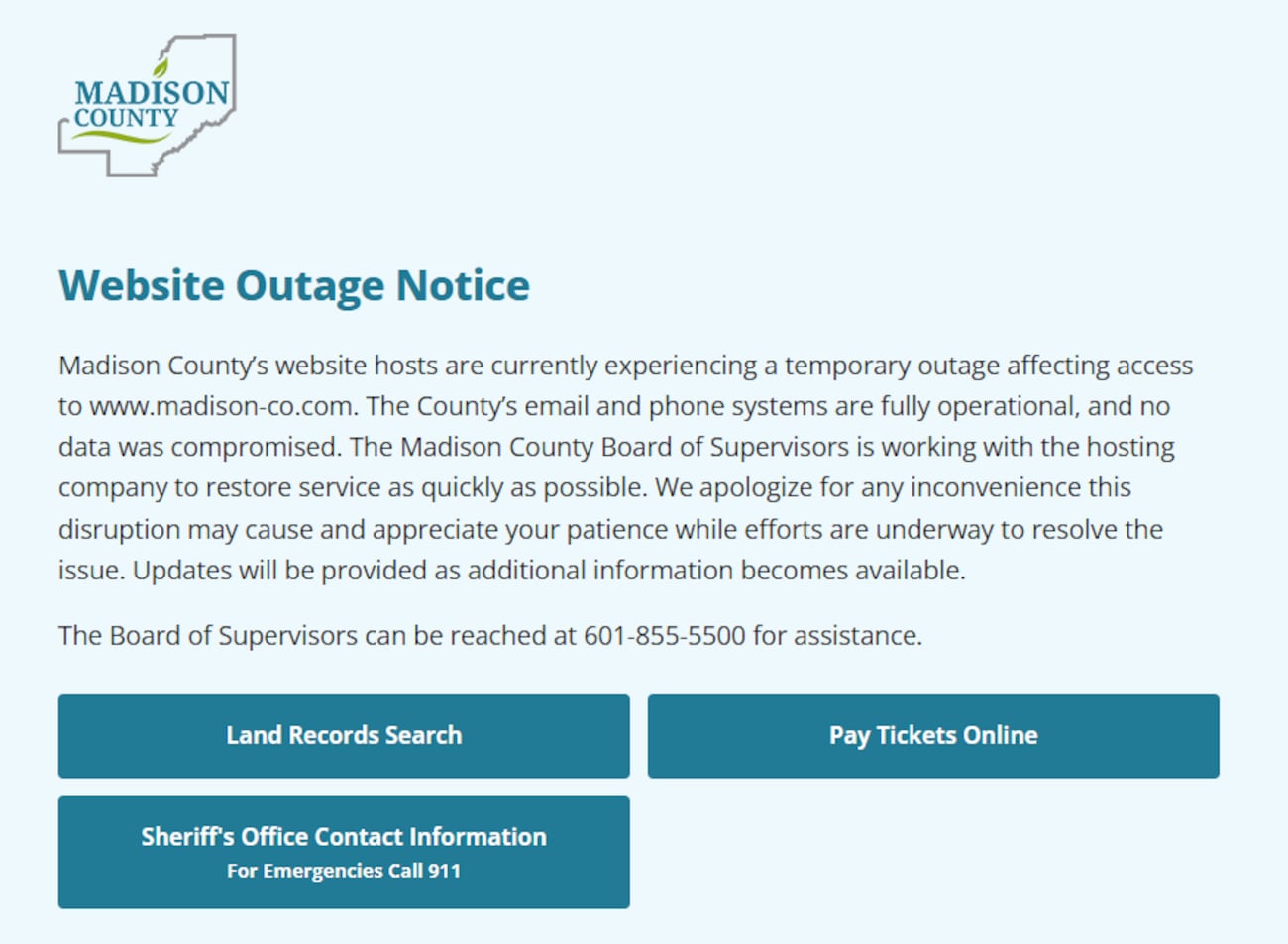 Madison Fbi Madison Co. restores some online services hours after website shut down