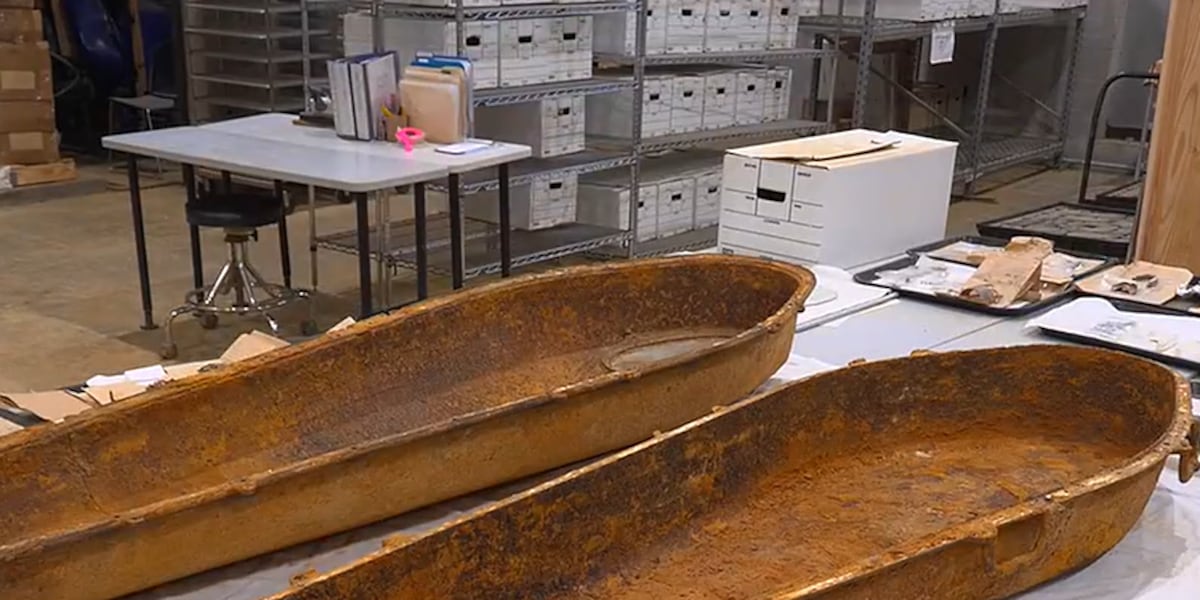Rare cast iron casket unearthed by archaeologists at UMMC's Asylum Hill