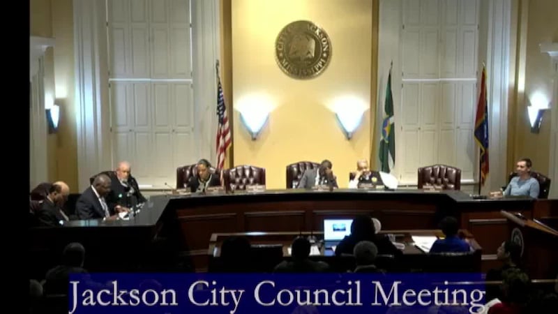 Jackson Mayor John Horhn discusses a proposed water authority bill during a Monday public...